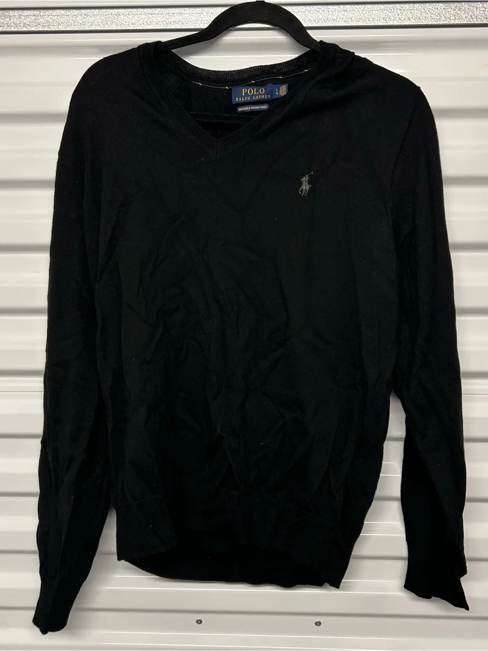 Polo by Ralph Lauren Black V-Neck Pullover Sweater